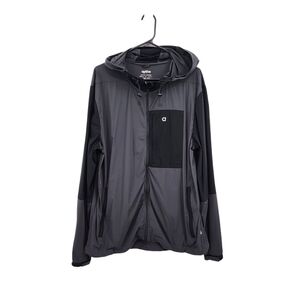 Aptive Aparrel Men's Colorblock Full Zip Hoodie Jacket Black/Gray- L